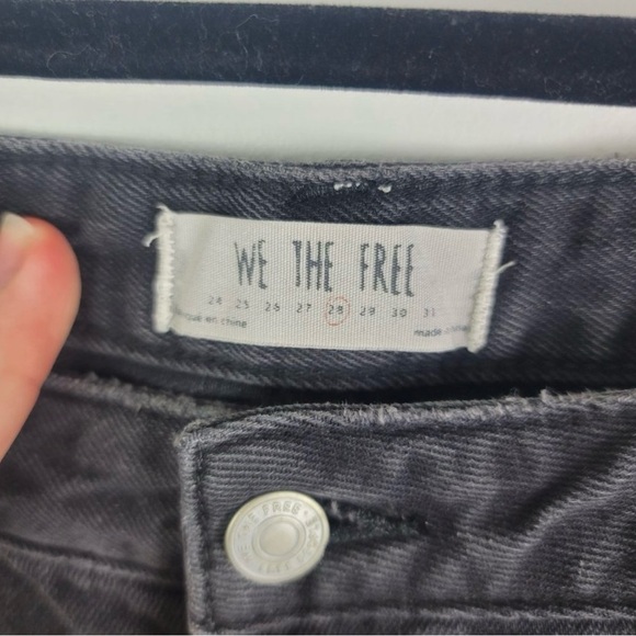 Free People We The Free Vintage Flare Jeans Black Size 28 Mid Rise Raw Hem - Picture 4 of 12
